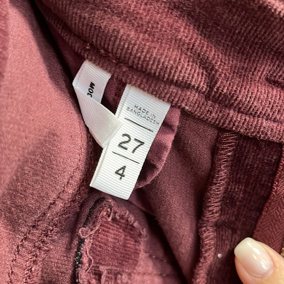 Ann Taylor LOFT Maroon Modern Skinny Corduroy Pants Fall Winter size 27 4 - Picture 6 of 6